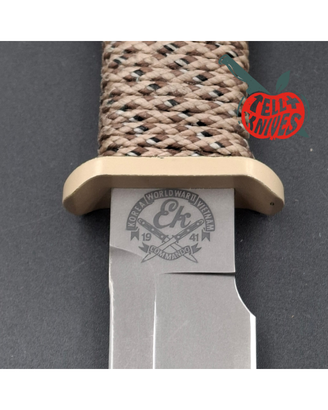 John EK - 1991 Commando Bowie - Operation Desert Shield Edition full tang 440C steel grey coating paracord wrapped handle