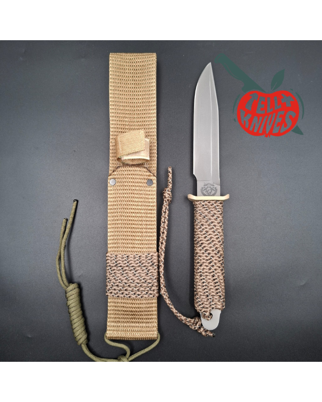 John EK - 1991 Commando Bowie - Operation Desert Shield Edition full tang 440C steel grey coating paracord wrapped handle