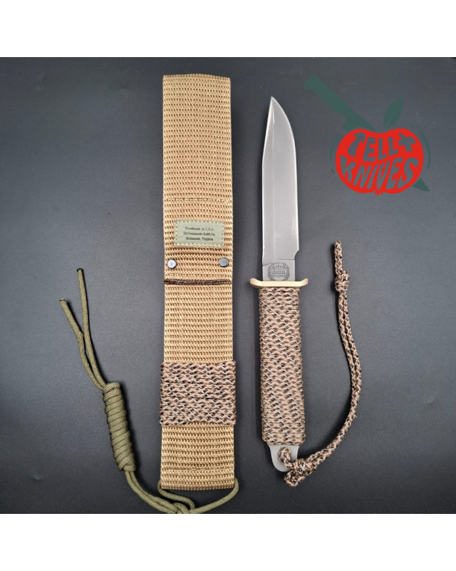 John EK - 1991 Commando Bowie - Operation Desert Shield Edition full tang 440C steel grey coating paracord wrapped handle