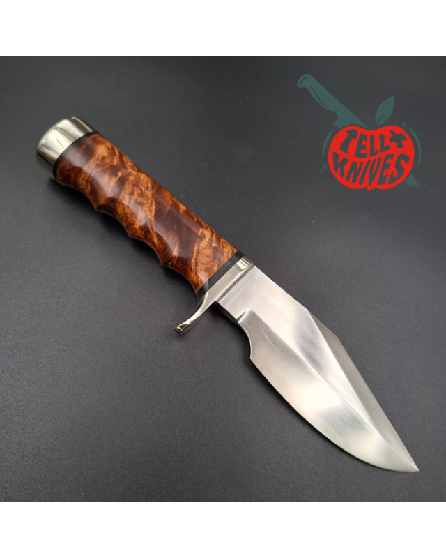 Randall Made Knives Model 19-5 Bushmaster forged stainless steel flammed maple handle nickel silver guard and pommel