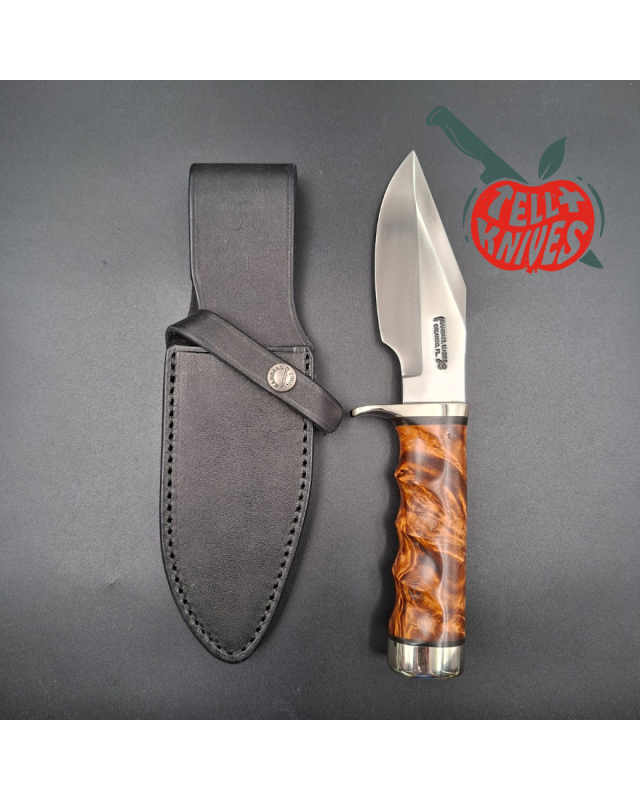Randall Made Knives Model 19-5 Bushmaster forged stainless steel flammed maple handle nickel silver guard and pommel