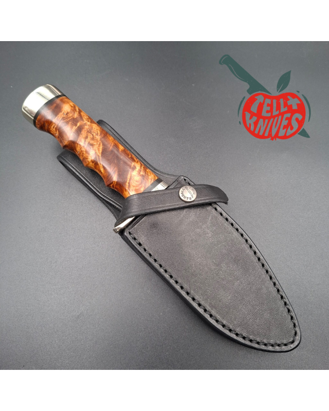Randall Made Knives Model 19-5 Bushmaster forged stainless steel flammed maple handle nickel silver guard and pommel