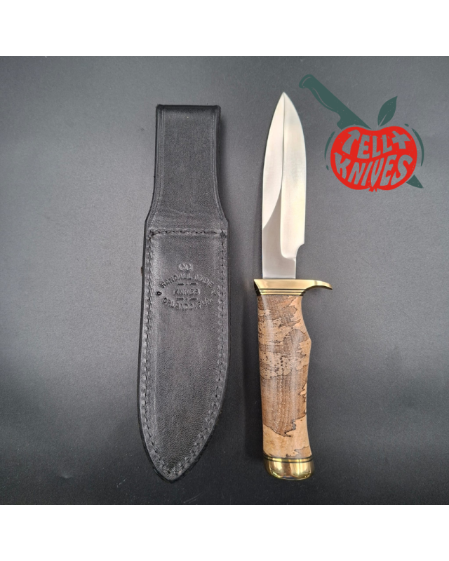 Randall Made Knives 2025 Combat Companion forged stainless steel blade maple wood handle black leather sheath