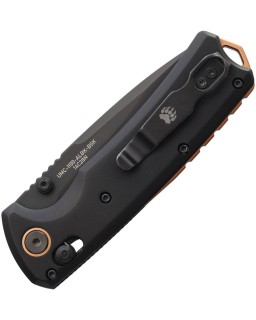 Bear & Son Nekama II Punisher folding knife14C28N stainless steel black finish blade Black Aluminium handle crossbar loc