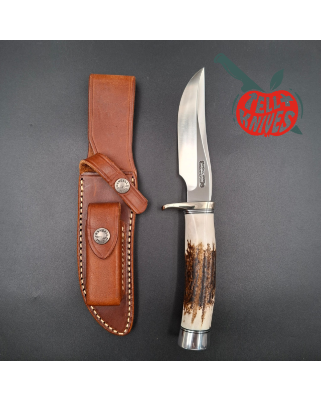 Randall Made Knives Model 3-5 Hunter forged stainless steel stag handle nickel silver guard