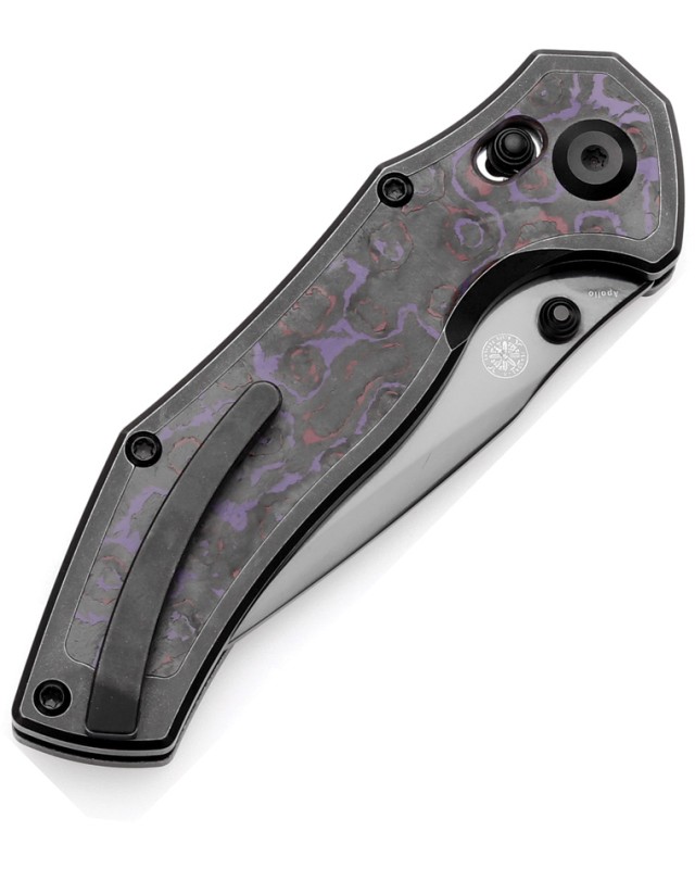 Kansept Apollo Crossbar Lock Folding Knife  CPM S35VN Steel Blue Carbon Fiber Titanium Handle