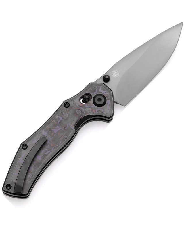 Kansept Apollo Crossbar Lock Folding Knife  CPM S35VN Steel Blue Carbon Fiber Titanium Handle