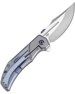 Kansept Orion Framelock Satin CPM S35VN Steel Blade Blue Titanium Handle