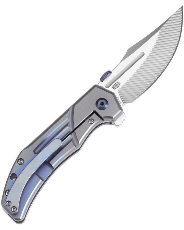 Kansept Orion Framelock Satin CPM S35VN Steel Blade Blue Titanium Handle