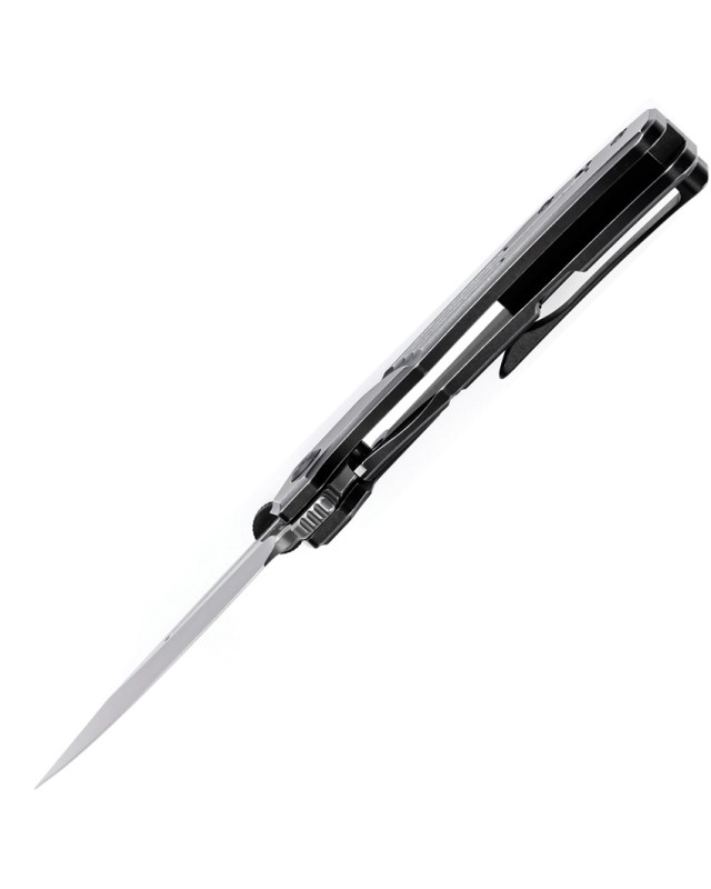 Kansept Orion Framelock Damascus Steel Blade Blackwash Titanium Handle