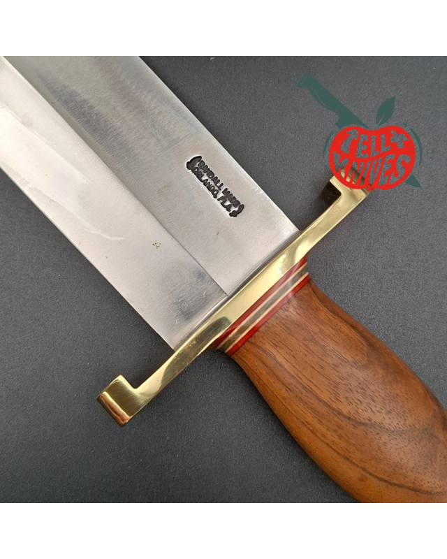 Randall Made Knives 1980ies Model 12-11 Smithsonian Bowie forged carbon steel walnut handle brass guard and pommel