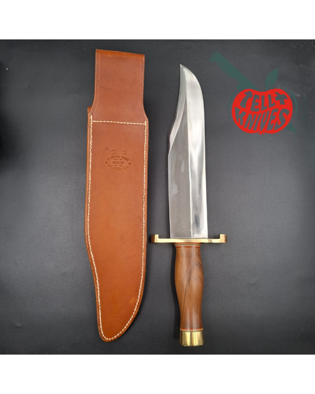 Randall Made Knives 1980ies Model 12-11 Smithsonian Bowie forged carbon steel walnut handle brass guard and pommel