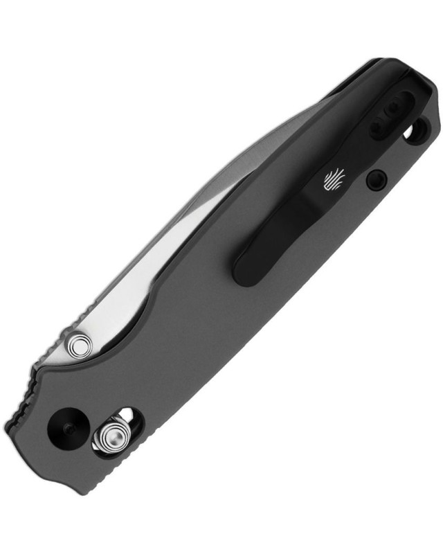 Kizer Cutlery Pokiman folding knife AEB-L stainless steel satin finish blade Clutch Lock gray aluminium handle