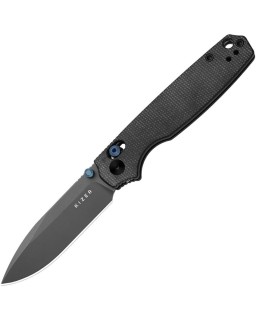 Kizer Cutlery Pokiman folding knife AEB-L stainless steel blackwash finish blade Clutch Lock black canvas micarta handle