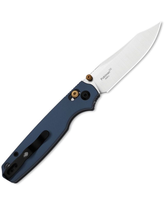 Kizer Cutlery Pokiman folding knife AEB-L stainless steel satin finish blade Clutch Lock blue aluminium handle