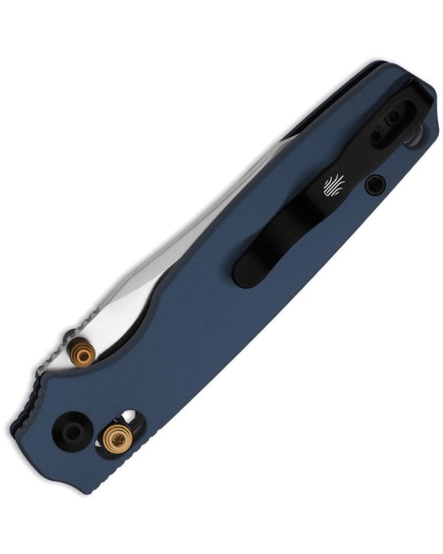 Kizer Cutlery Pokiman folding knife AEB-L stainless steel satin finish blade Clutch Lock blue aluminium handle