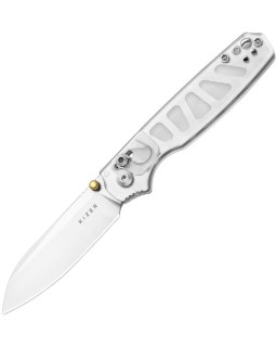 Kizer Cutlery Pokiman folding knife AEB-L stainless steel satin finish blade Clutch Lock clear acrylic handle