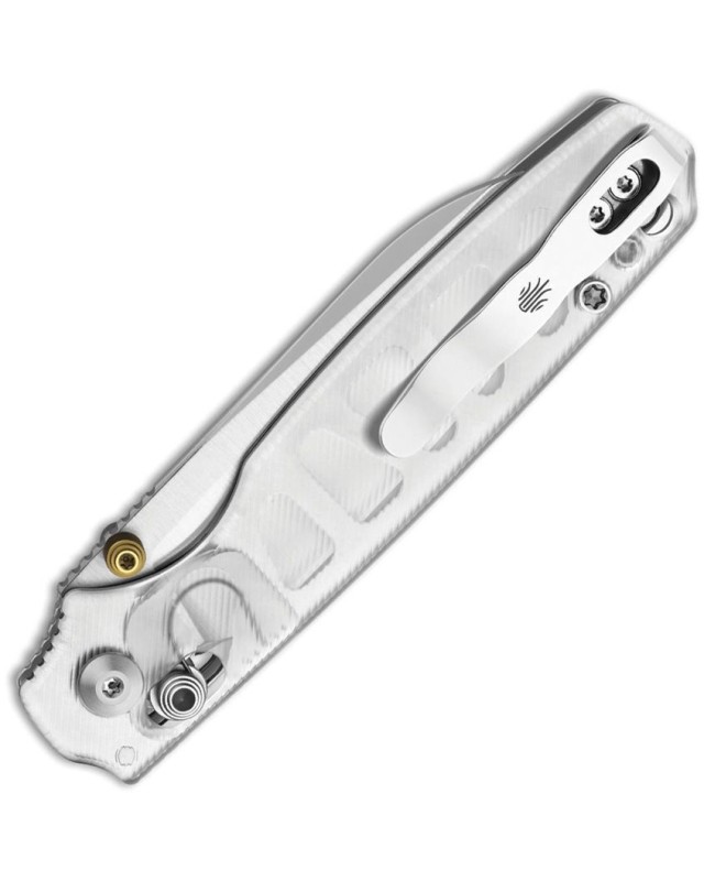 Kizer Cutlery Pokiman folding knife AEB-L stainless steel satin finish blade Clutch Lock clear acrylic handle