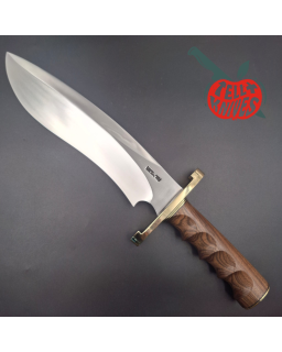 Randall Made Knives Model Sasquatch Large forged carbon steel walnut handle brass guard brown leather sheath