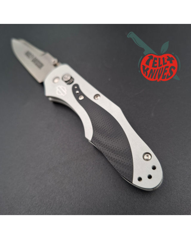 Benchmade 2008 Harley Davidson Osborne S30V steel blade grey aluminium handle