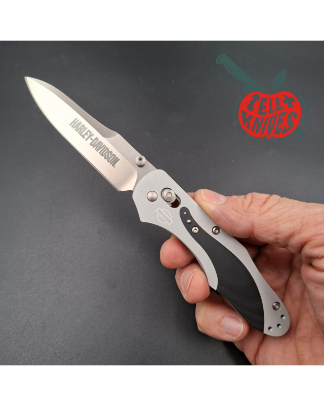 Benchmade 2008 Harley Davidson Osborne S30V steel blade grey aluminium handle