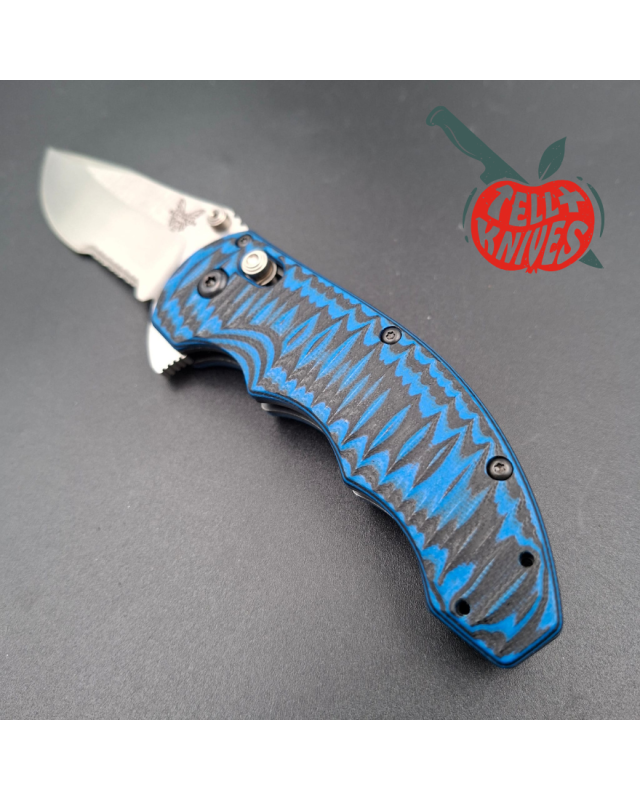 Benchmade 2016 300SN Ball 154CM steel blade black and blue G10 handle