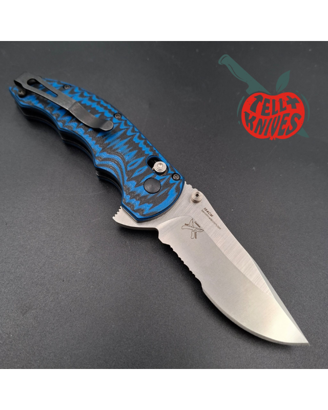 Benchmade 2016 300SN Ball 154CM steel blade black and blue G10 handle