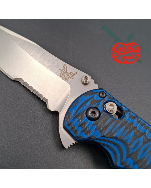 Benchmade 2016 300SN Ball 154CM steel blade black and blue G10 handle