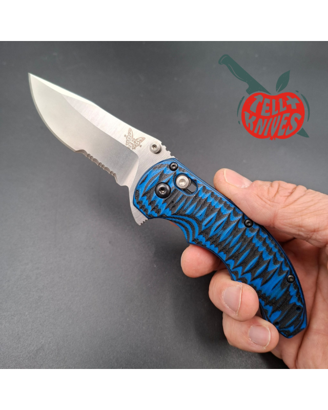 Benchmade 2016 300SN Ball 154CM steel blade black and blue G10 handle
