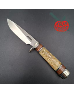 Randall Made Knives Model 26 - 4 Pathfinder carbon steel nickel silver guard and pommel musk ox and stacked leather handle