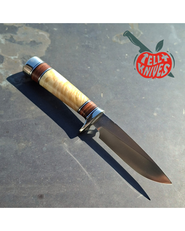 Randall Made Knives Model 26 - 4 Pathfinder carbon steel nickel silver guard and pommel musk ox and stacked leather handle