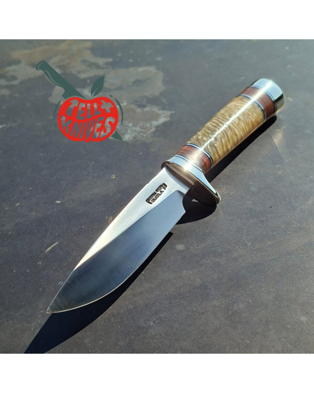 Randall Made Knives Model 26 - 4 Pathfinder carbon steel nickel silver guard and pommel musk ox and stacked leather handle