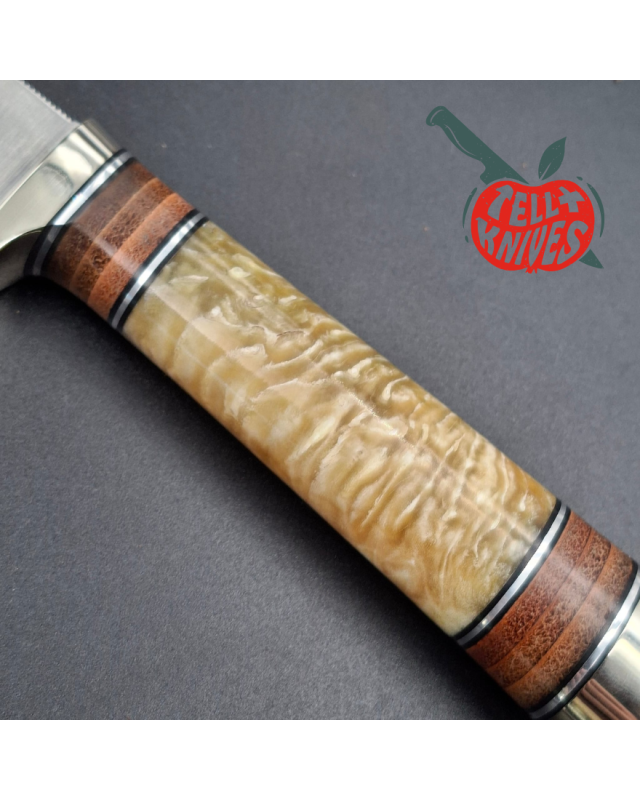 Randall Made Knives Model 26 - 4 Pathfinder carbon steel nickel silver guard and pommel musk ox and stacked leather handle