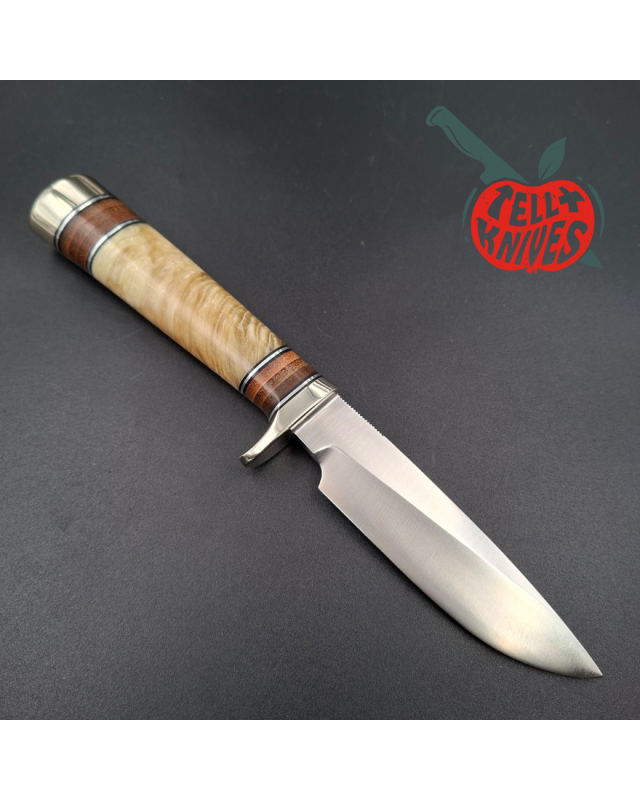 Randall Made Knives Model 26 - 4 Pathfinder carbon steel nickel silver guard and pommel musk ox and stacked leather handle