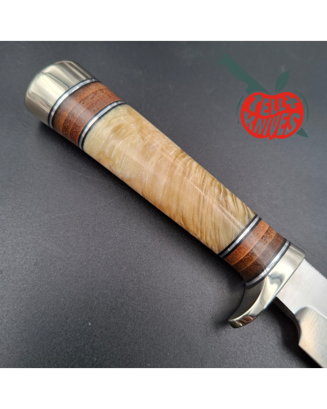 Randall Made Knives Model 26 - 4 Pathfinder carbon steel nickel silver guard and pommel musk ox and stacked leather handle