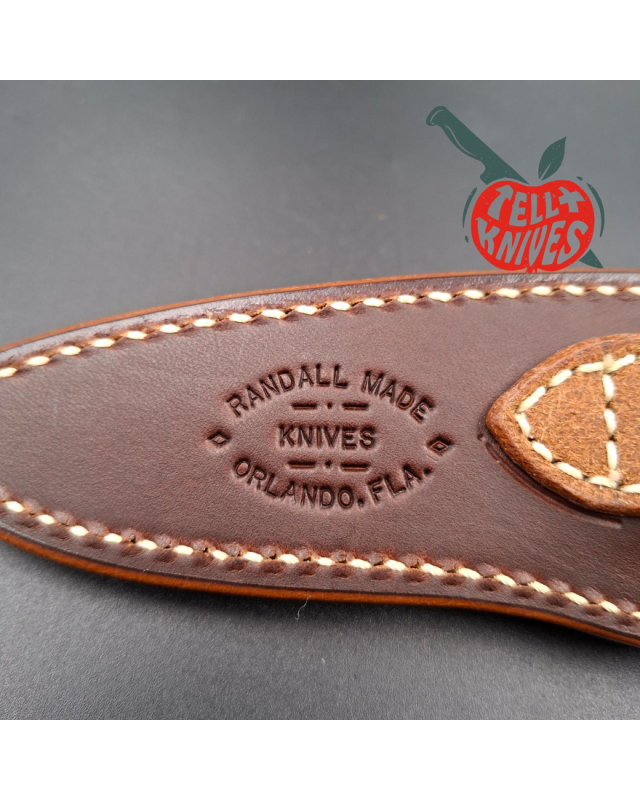 Randall Made Knives Model 26 - 4 Pathfinder carbon steel nickel silver guard and pommel musk ox and stacked leather handle