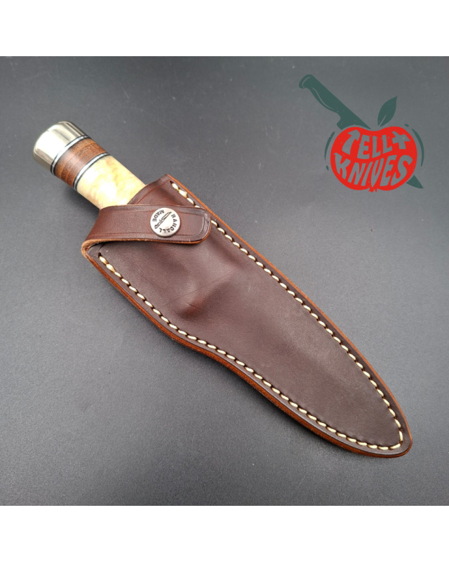Randall Made Knives Model 26 - 4 Pathfinder carbon steel nickel silver guard and pommel musk ox and stacked leather handle