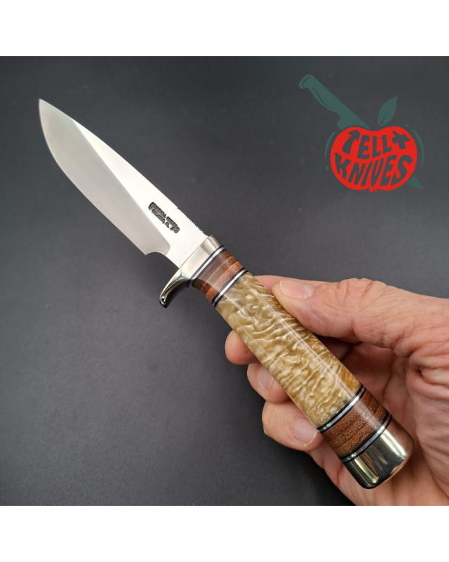 Randall Made Knives Model 26 - 4 Pathfinder carbon steel nickel silver guard and pommel musk ox and stacked leather handle