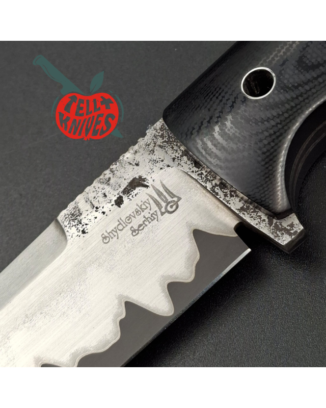 Sergey Shidlovskiy Custom Knives Model LHC full tang forged S390 & N690 steel black micarta handle