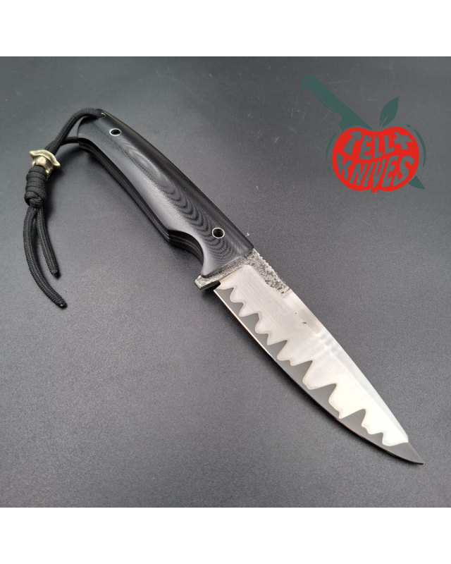 Sergey Shidlovskiy Custom Knives Model LHC full tang forged S390 & N690 steel black micarta handle
