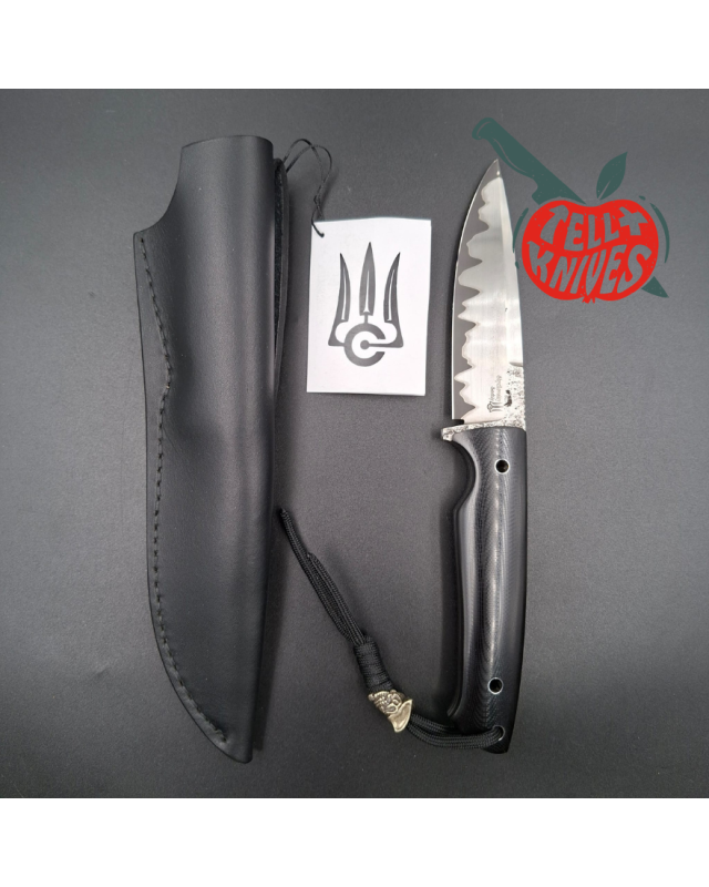 Sergey Shidlovskiy Custom Knives Model LHC full tang forged S390 & N690 steel black micarta handle