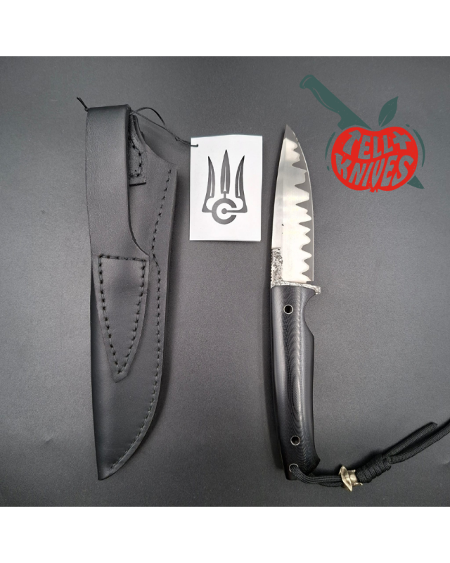 Sergey Shidlovskiy Custom Knives Model LHC full tang forged S390 & N690 steel black micarta handle