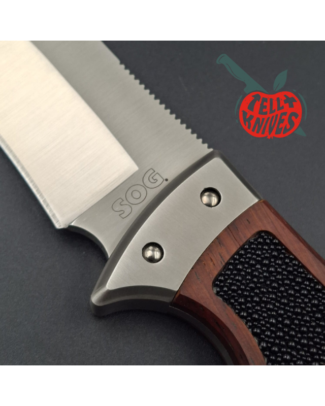 SOG Gunny Series Bowie GFX01-L Full Tang fixed blade VG-10 stainless steel wood display