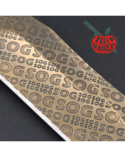 SOG 2008 Monogram Limited Edition 300pces AUS8 stainlesse steel gold TiNi finish blade black Kraton handle