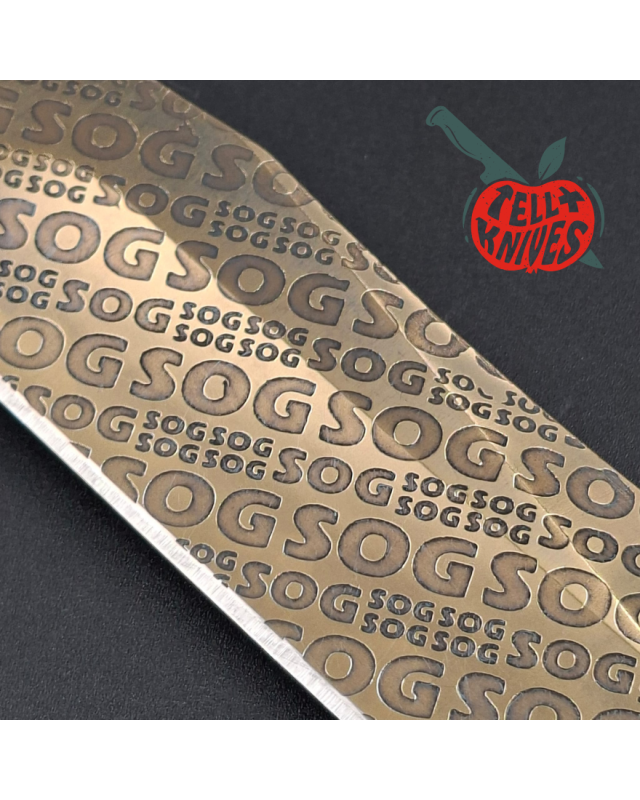 SOG 2008 Monogram Limited Edition 300pces AUS8 stainlesse steel gold TiNi finish blade black Kraton handle