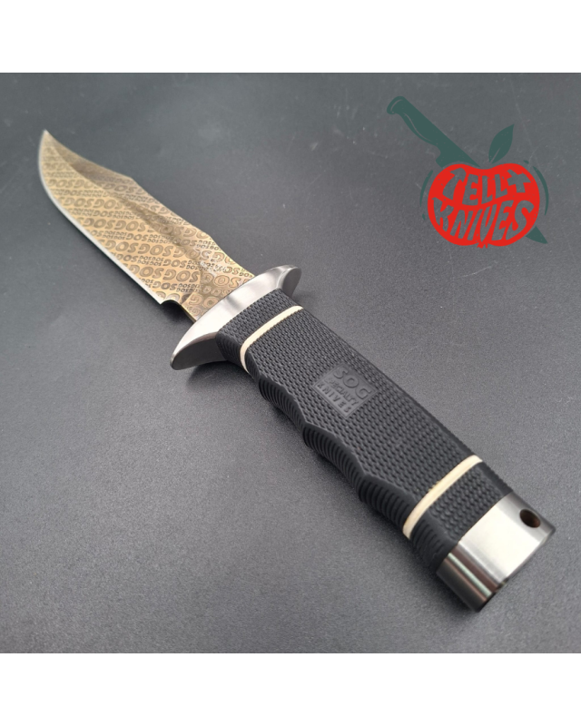 SOG 2008 Monogram Limited Edition 300pces AUS8 stainlesse steel gold TiNi finish blade black Kraton handle