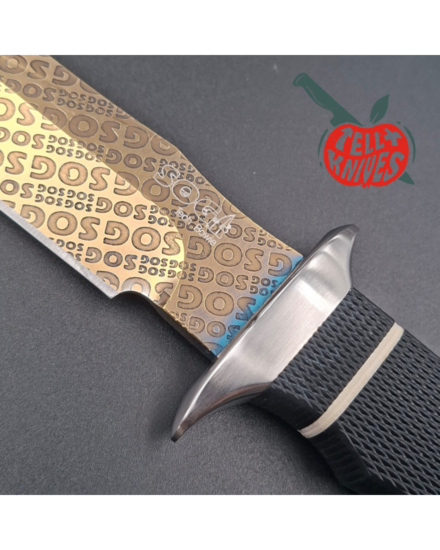 SOG 2008 Monogram Limited Edition 300pces AUS8 stainlesse steel gold TiNi finish blade black Kraton handle