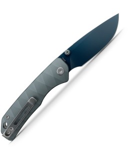 Vosteed Marten Top Linerlock Blue Cerakote 154CM Stainless Steel Blade Gray Aluminium Handle