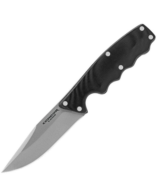 Condor Credo Fixed Knife Blasted Satin 420HC Steel Blade Black G10 Handle