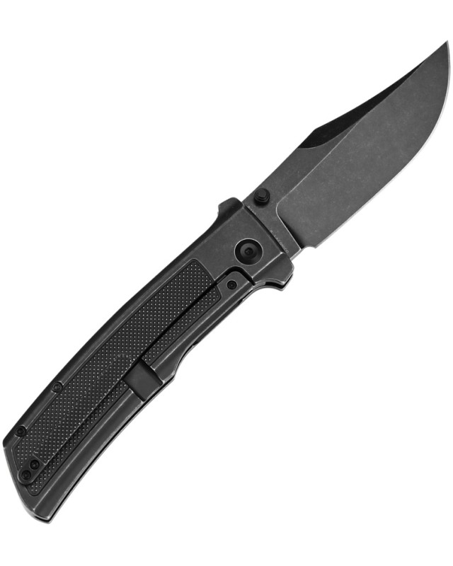 Kansept Bison Framelock Blackwash CPM S35VN Steel Blade Black Stonewash Titanium Handle